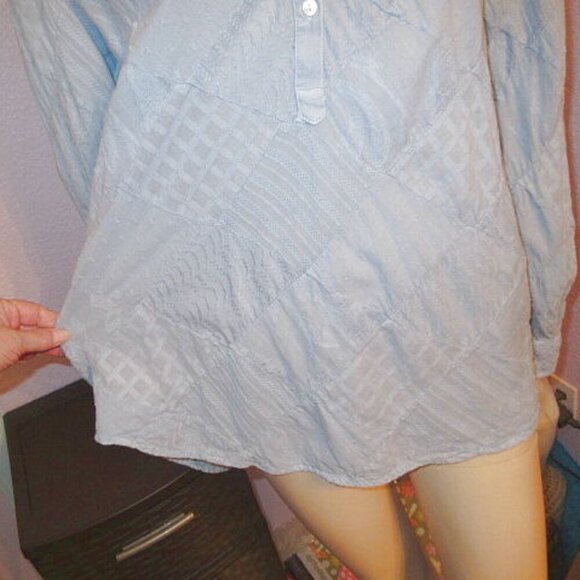 Sundance Simply Shannon Henley Top Size M Patchwork Embroidered Pintuck Boho - Picture 4 of 12